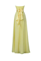 Yellow Sweetheart Bridesmaid Chiffon Prom Dresses Long Evening Gowns BD007 by pgmdress