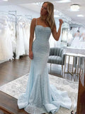 Yoshi | Mermaid Sweetheart Sky Blue Sequins Prom Dresses by KissProm