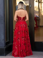 Zara | A Line Strapless Pleating Long Prom Dress With Applique by KissProm