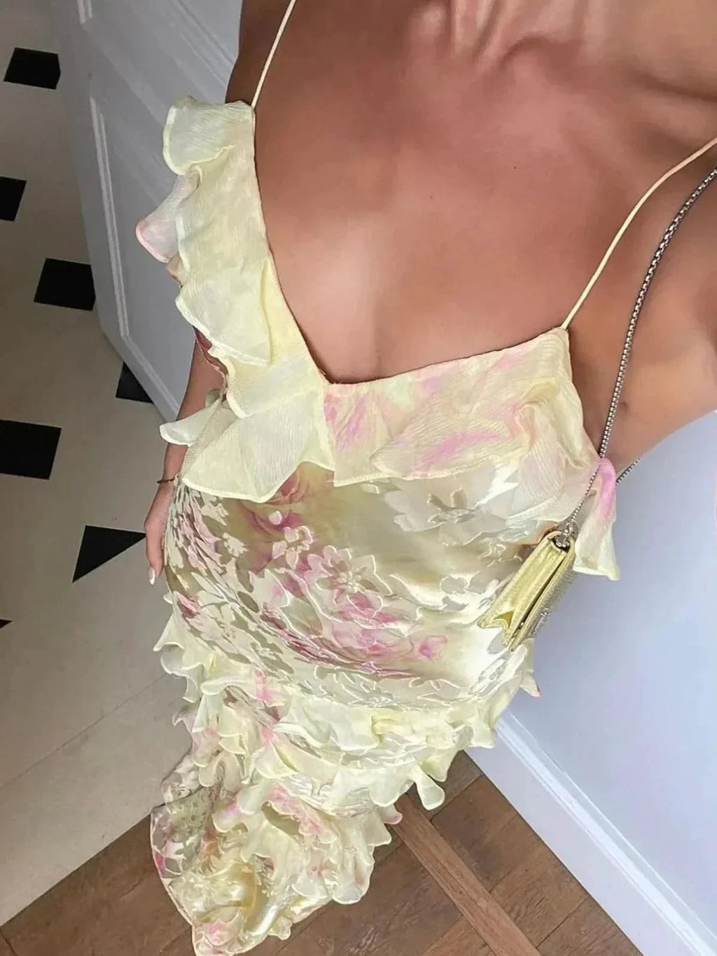 Zaylee | Yellow Spaghetti Straps Mermaid Long Prom Dress with Ruffles by KissProm