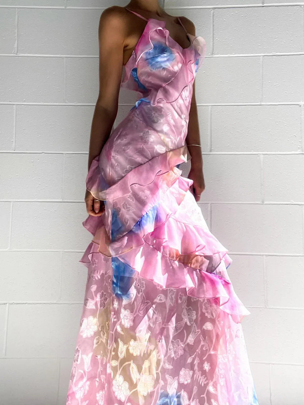 Zaylee | Yellow Spaghetti Straps Mermaid Long Prom Dress with Ruffles by KissProm