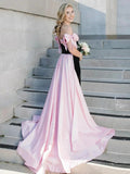 Zia | Off the Shoulder Pink Mermaid Long Velvet Prom Dress with Bows by KissProm